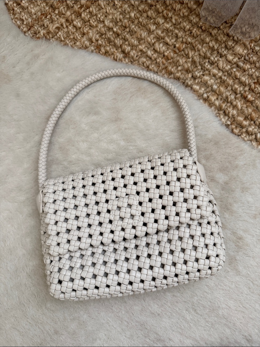 Melie Bianco braided top handle bag